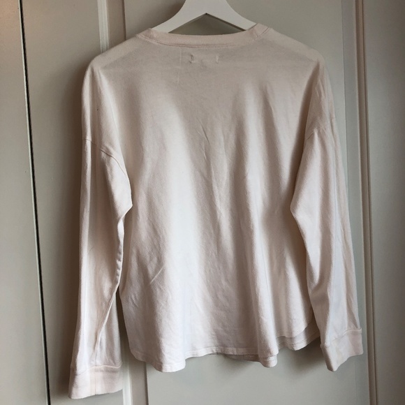 Madewell Cream T-Shirt Long Sleeve Cream Small - MEASUREMENTS IN LISTING - Picture 3 of 6
